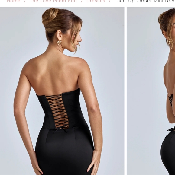 COPY - Oh Polly ADELAIDE Lace-Up Corset Mini Dress in Black, size US 4 UK 8 - Picture 3 of 10